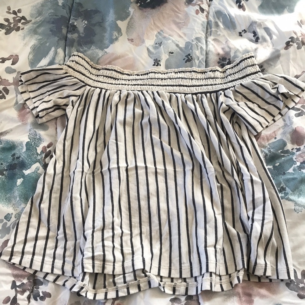 Off the shoulder striped top